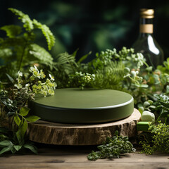 Earthy pedestal for eco-conscious photography.