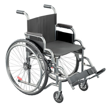 Manual wheelchair, 3D rendering isolated on transparent background