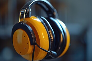 A close up view of a pair of headphones. Perfect for showcasing audio equipment or illustrating the concept of music and entertainment.