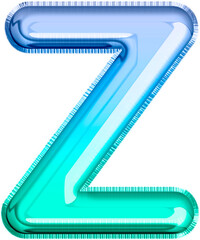 Metallic Balloon letter Z in blue and green tones