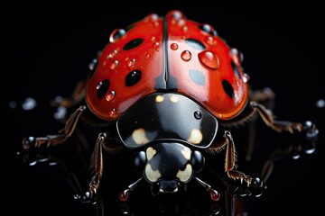 Fototapeta premium Large ladybug close-up. Cute insect.