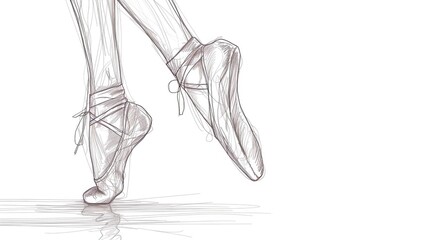 A simple yet elegant drawing of a pair of ballet shoes. Perfect for adding a touch of grace and beauty to any project
