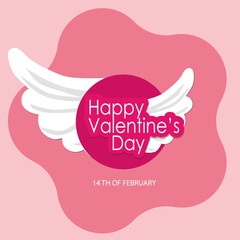 Vector happy valentine's day text vector poster valentine's day greeting card with background