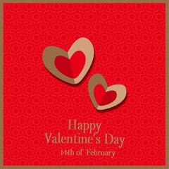 Vecttor valentines day card with hearts