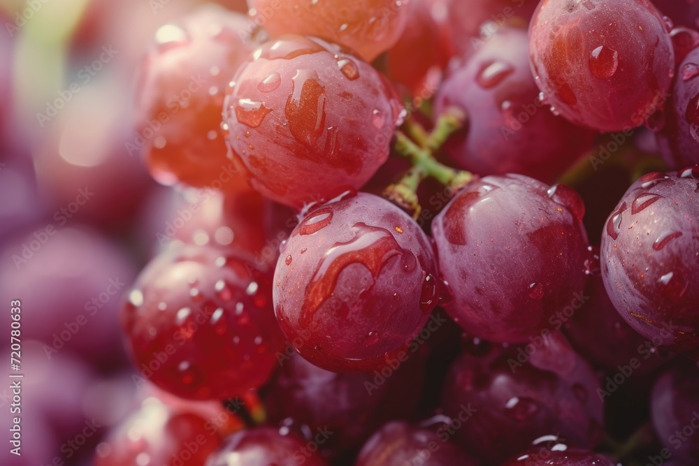 Poster a close-up view of a bunch of grapes. perfect for food and agriculture-related projects