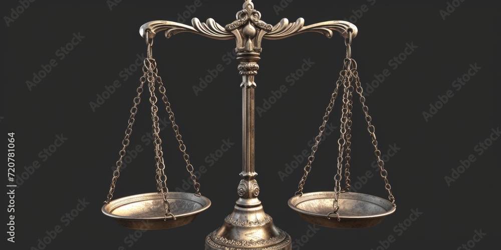 Poster a scale of justice with a chain wrapped around it. can be used to represent the concept of justice, 