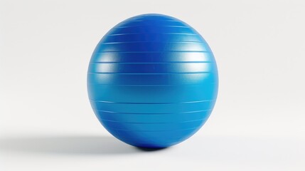 Fototapeta premium A blue exercise ball placed on a white surface. Perfect for fitness and exercise-related content