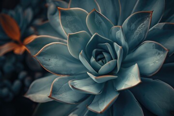 A close up view of a plant with a butterfly in the background. This image can be used to depict the beauty of nature and the delicate balance of life.