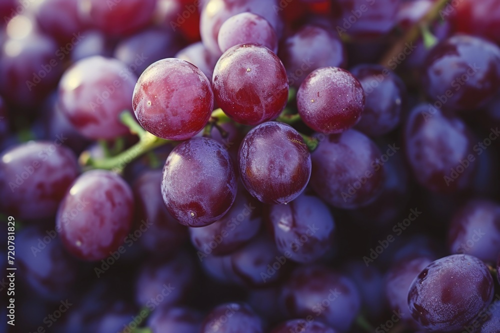 Poster a close-up view of a bunch of grapes. perfect for wine-related articles or healthy eating concepts