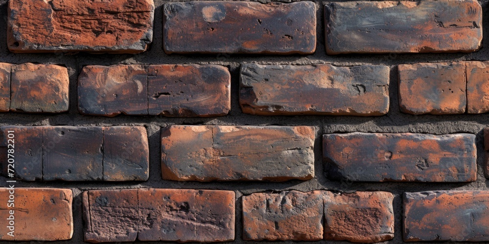 Poster A close up view of a brick wall made of bricks. This versatile image can be used in various projects