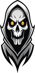 stylised death head icon vector illustration, generative ai