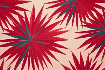 Ruby striking artwork featuring a seamless pattern of stylized minimalist starbursts 