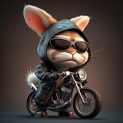 Funny Bunny Biker