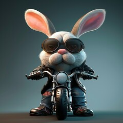 Funny Bunny Biker