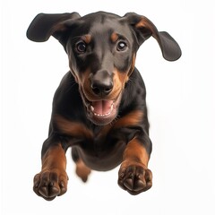 Obraz premium small doberman pup in the studio