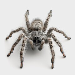 close up of a spider isolated on a white background