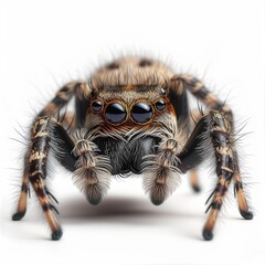 close up of a spider isolated on a white background