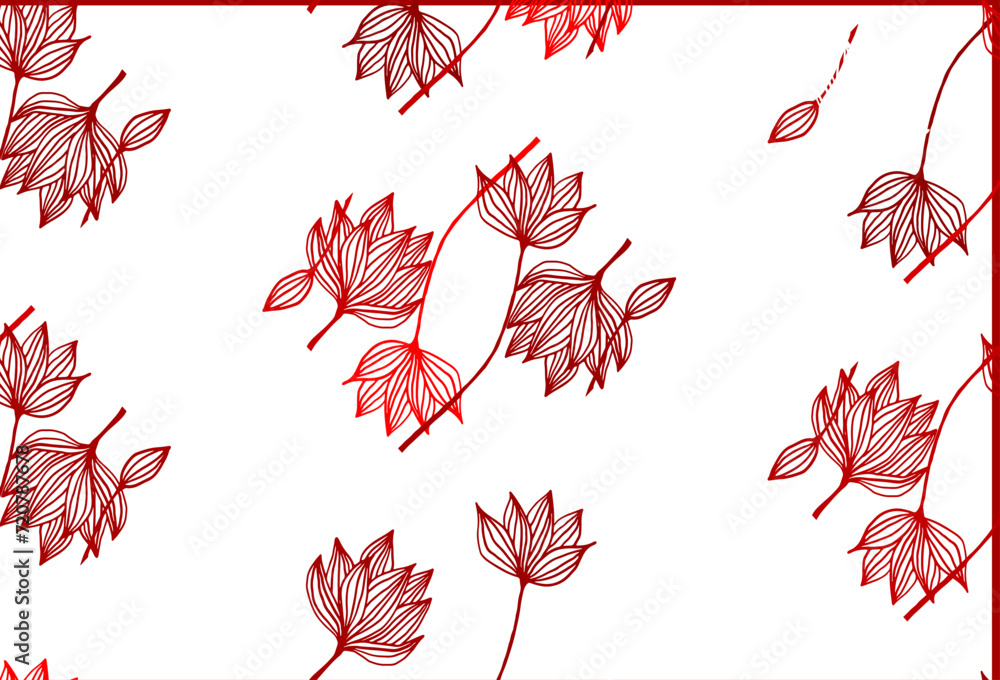 Poster light red vector doodle pattern.