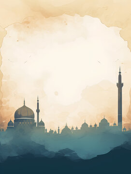 Abstract artistic islamic card background