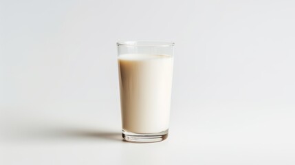 Minimal Style of Soy Milk in a Glass on a White Background AI Generated