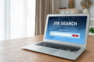 Online job search on modish website for worker to search for job opportunities on the recruitment...