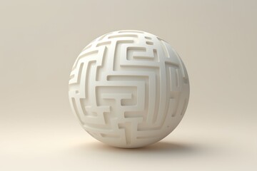 Colorful Round Shape Maze on Solid Light Background AI Generated