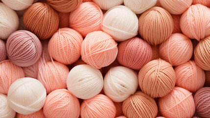 Obraz premium Balls of peach and pink threads. 