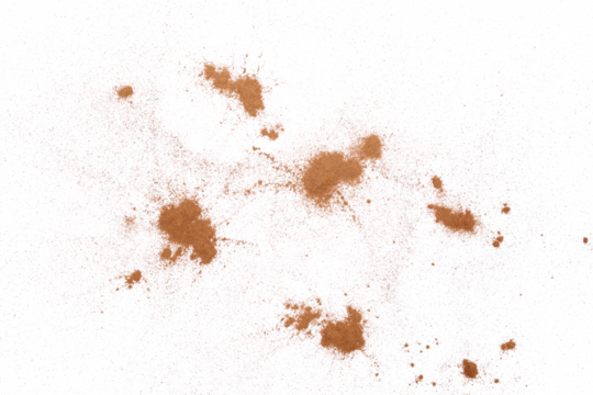 Cinnamon ground pile isolated on white