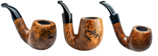 tobacco pipe isolated on transparent background ,cigarette holder png ,generative ai