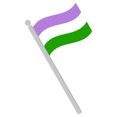 Genderqueer pride flag in shape. LGBTQ flag in shape