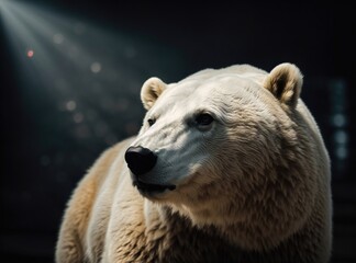 Fototapeta premium Polar Bear in Black Setting