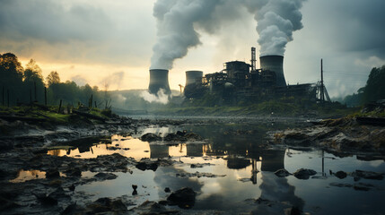 photo of coal-fired power plant - obrazy, fototapety, plakaty