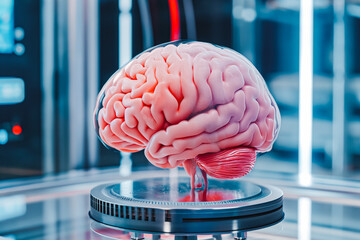 3d bio printing of the brain. Futuristic concept of printing human organs using a printer.They sell prints to schools for easier visualization of the brain.