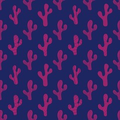 Summer floral seamless cactus pattern for fabrics and linens and wrapping paper and festive packaging