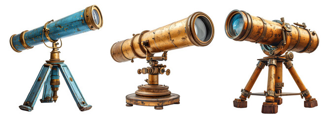 telescope isolated on transparent background ,generative ai