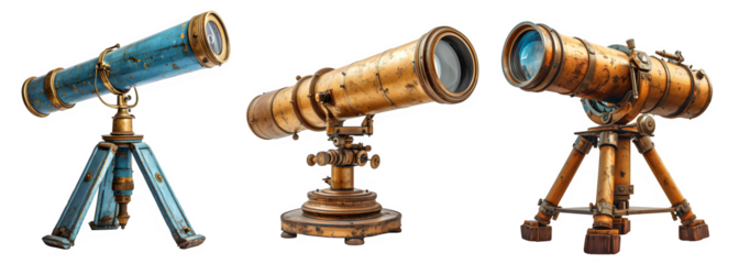 telescope isolated on transparent background ,generative ai