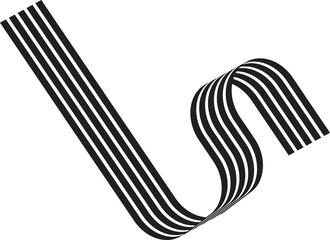 Abstract Black & White OP Art PNG Shape Ribbon Elements