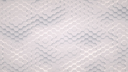 Fototapeta premium Abstract white background from hexagons