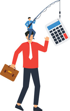 man fishing calculator, holding briefcase clip art preview