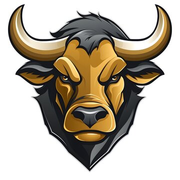 Bull vector art logo for gamers -Generative AI	