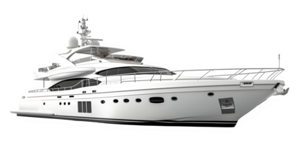luxury yacht isolated on transparent background ,luxury private ship png ,generative ai