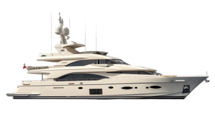 luxury yacht isolated on transparent background ,luxury private ship png ,generative ai