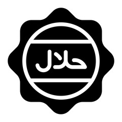 Fototapeta premium Halal label food icon