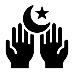 Pray open hand for moslem icon