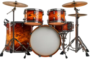 Fotobehang drum kit isolated on transparent background ,drum set png ,generative ai © Leo