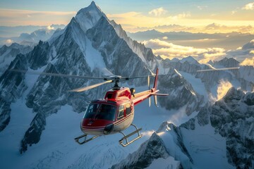 Mountain peak helicopter tour with champagne and alpine views