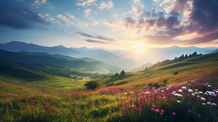 Fototapeta premium countryside landscape, AI Generative.