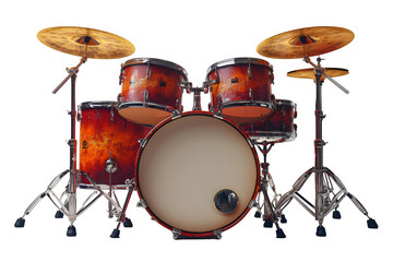 drum kit isolated on transparent background ,drum set png ,generative ai