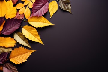 Trending Autumn Leaves Composition: Nature Background with Top View and Copy Space AI Generated