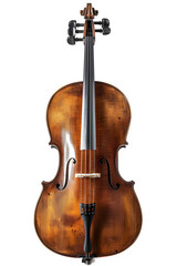 cello isolated on transparent background ,violin front view ,generative ai